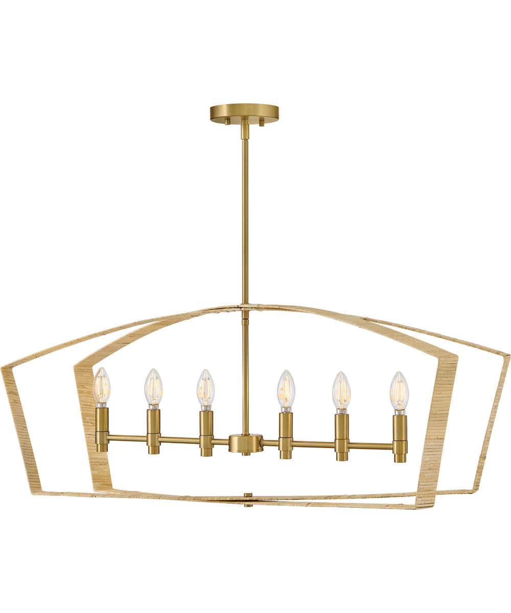 Sammi 6-Light Large Six Light Linear in Lacquered Brass