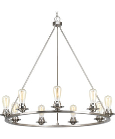 Debut 9-Light Farmhouse Chandelier Light Brushed Nickel