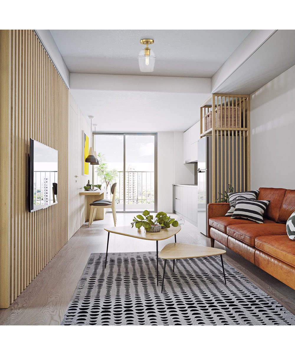 Summer Jazz 1 Light Semi Flush Mount Brushed Gold