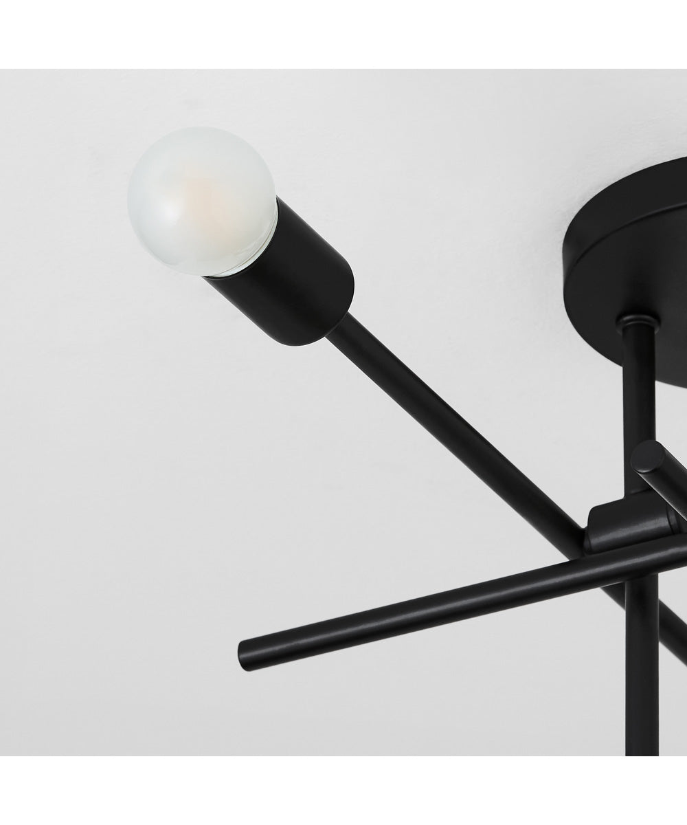 Mika 4-light Flush Mount Black