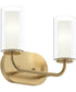 Mack 2-Light Vanity Light with Layered Glass Shades Brushed Gold