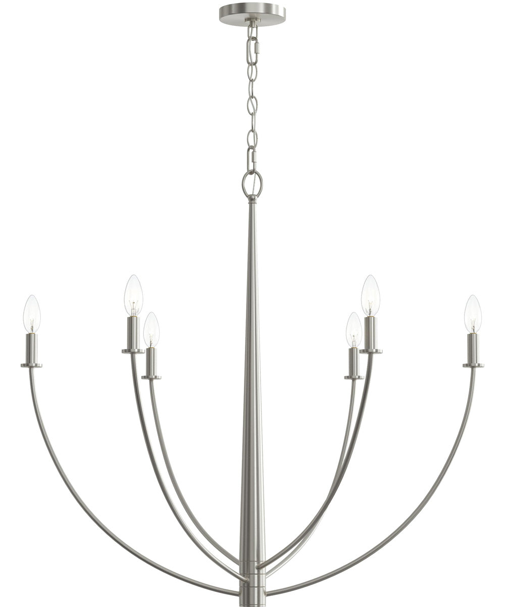 Jheni 6-Light Large Chandelier Brushed Nickel