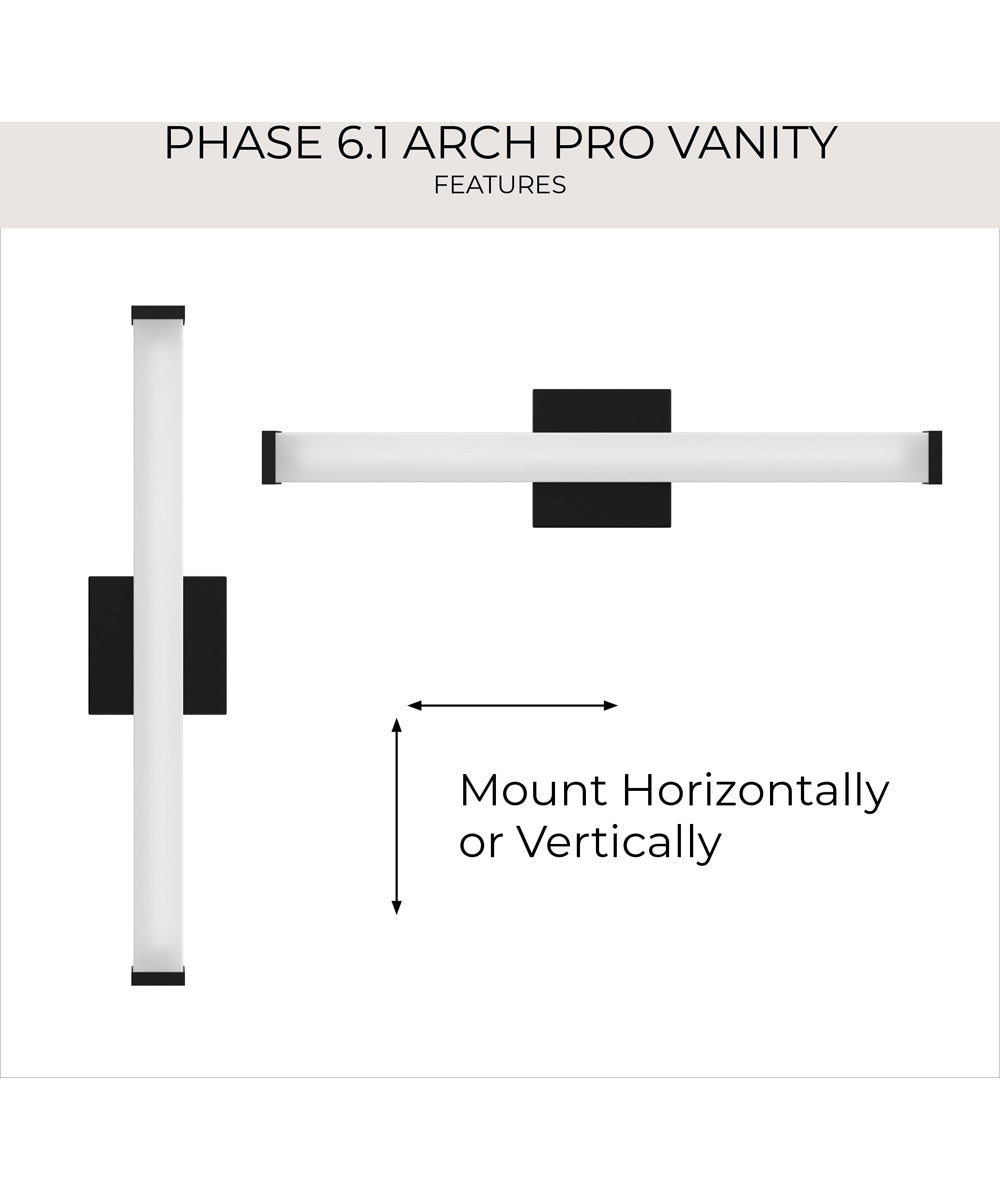 Phase 6.1 24 in. 5CCT Integrated LED Linear Vanity Light Black