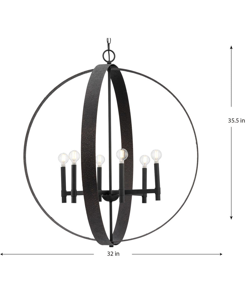 Allegheny 6-Light Pendant Matte Black