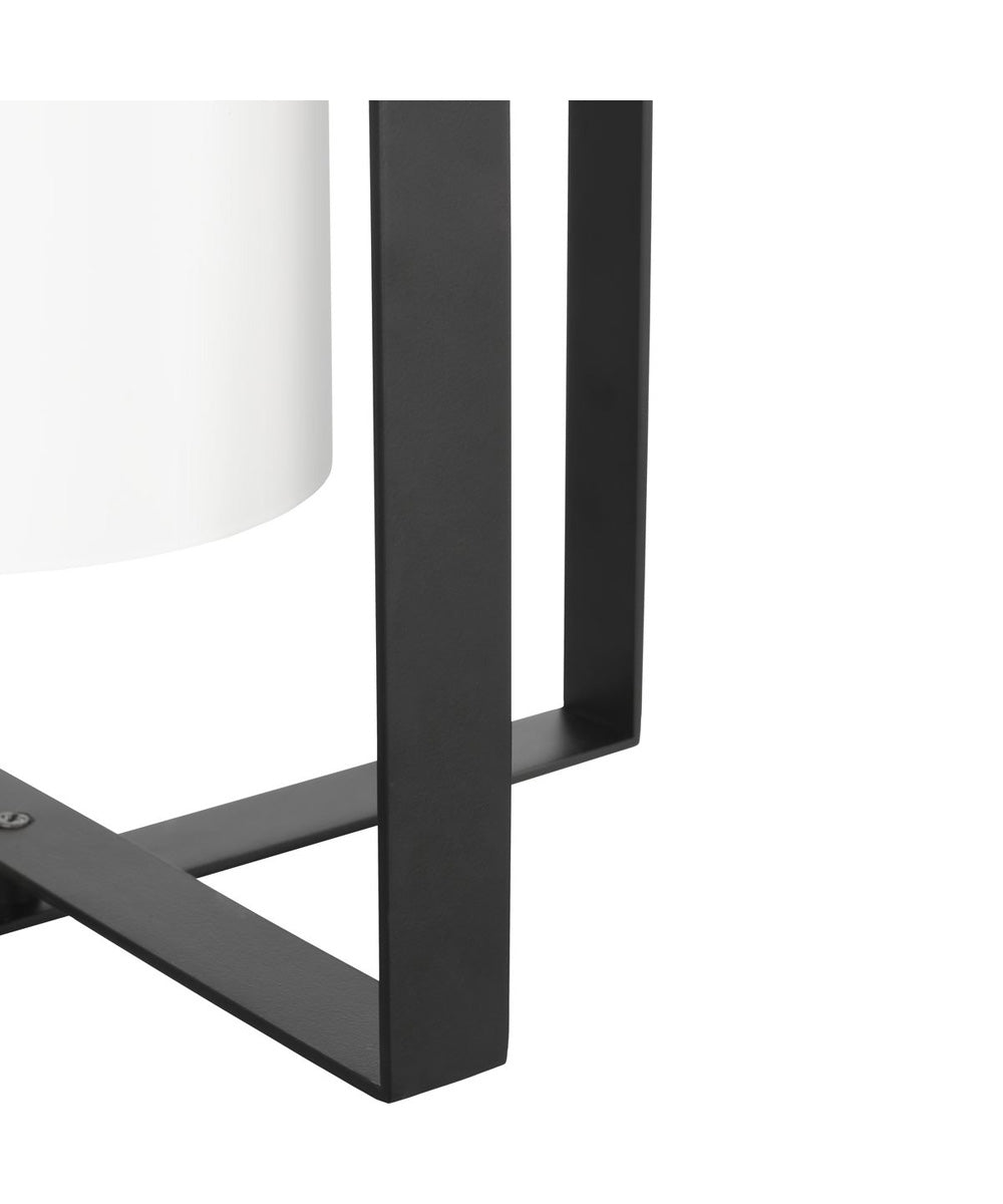 Vertex 1-Light Etched White Foyer Light Matte Black