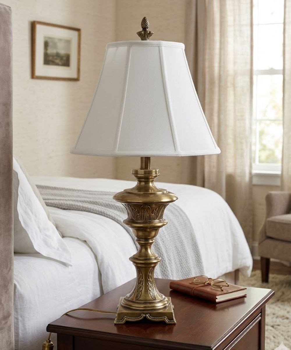 34"H 3-Way Table Lamp Smoked Umber