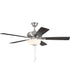 EOS 2 Light Frosted White Bowl 52" Ceiling Fan 2-Light Fan Brushed Polished Nickel