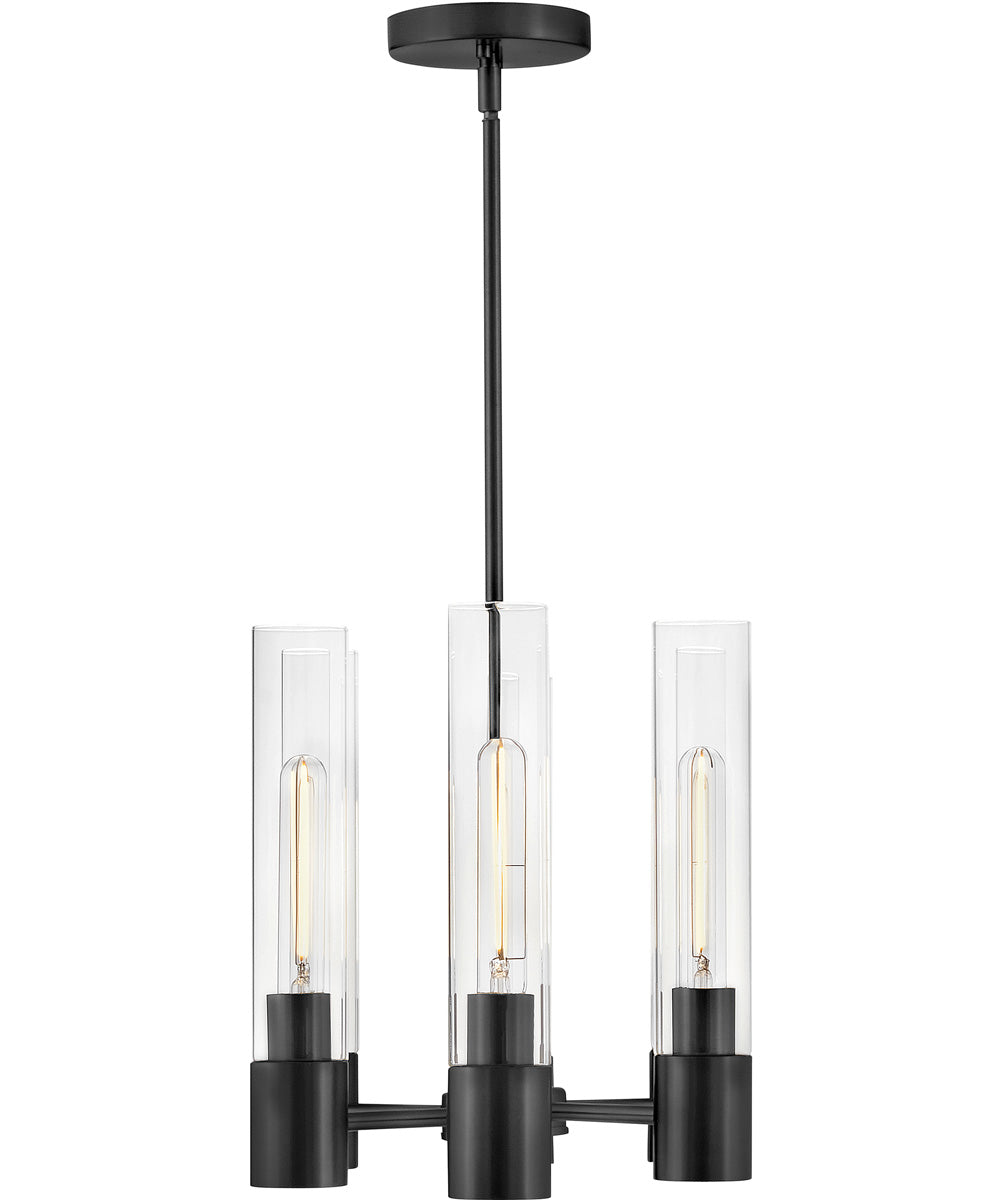 Shea 6-Light Small Linear Chandelier in Black