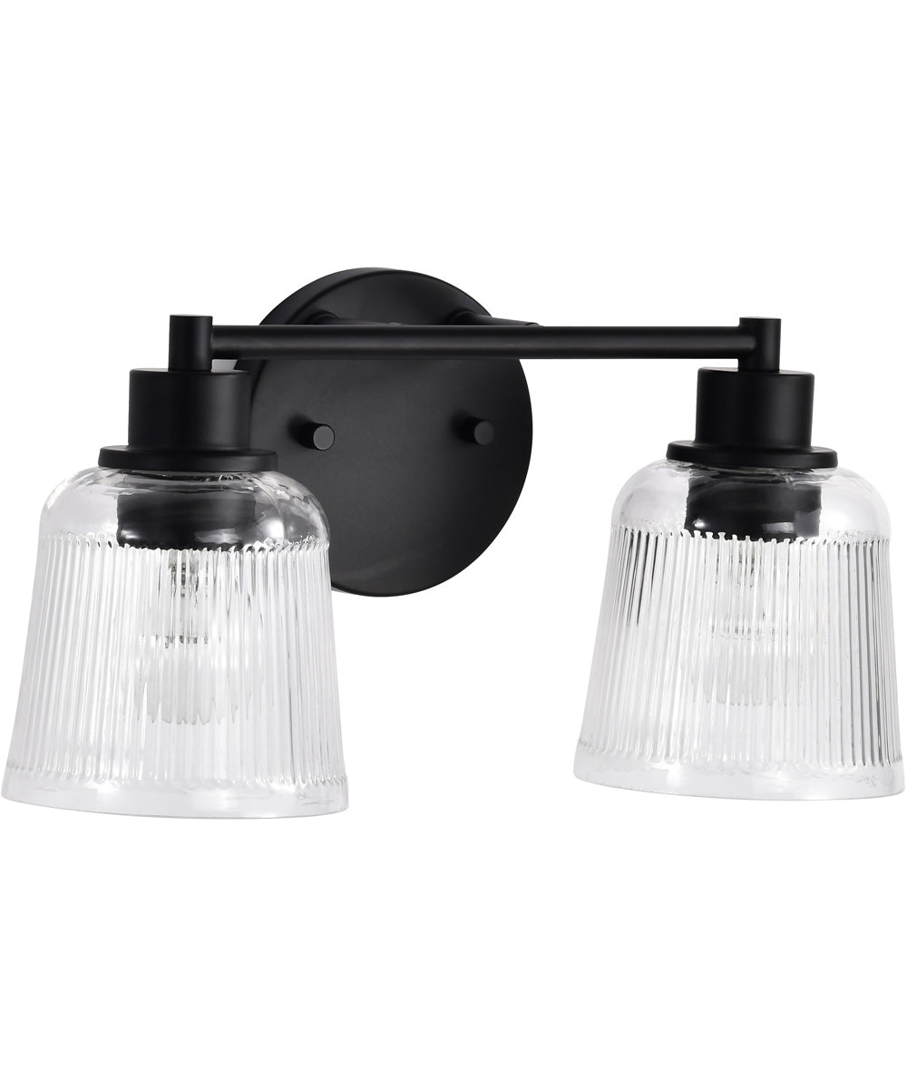 Grayson 2-Light Vanity & Wall Matte Black