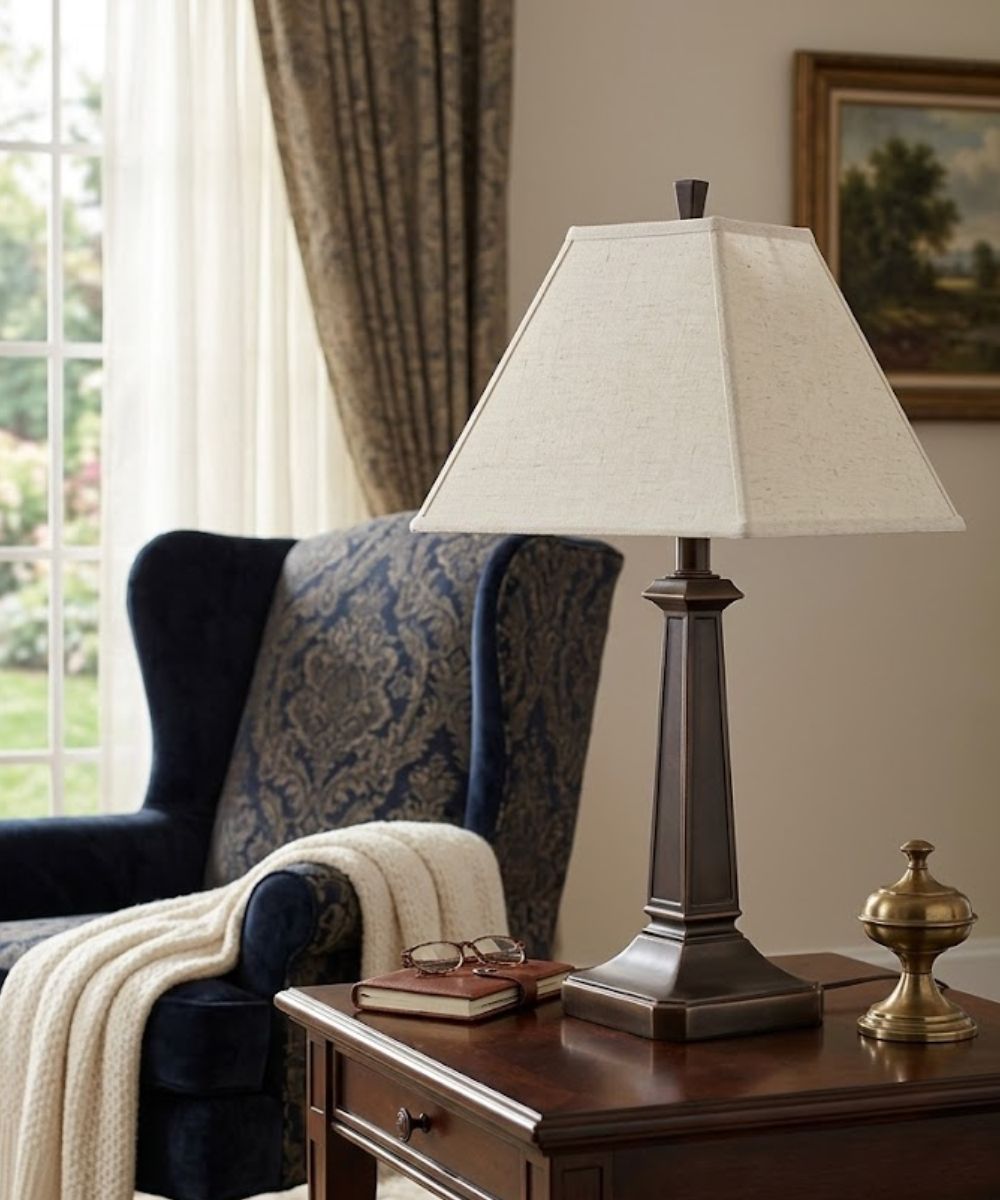 25"H Oxidized Bronze Signature by Stiffel Table Lamp, 3-Way