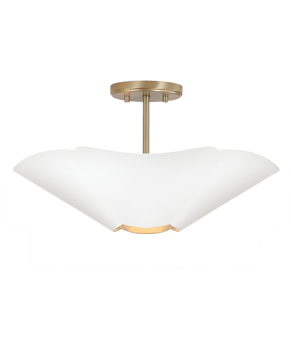 Maeve 4-Light Pendant Matte Brass and White