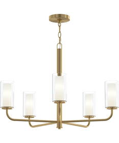 Mack 5-Light Chandelier with Layered Glass Shades Brushed Gold