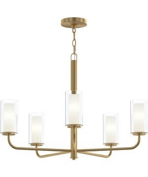 Mack 5-Light Chandelier with Layered Glass Shades Brushed Gold