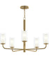 Mack 5-Light Chandelier with Layered Glass Shades Brushed Gold
