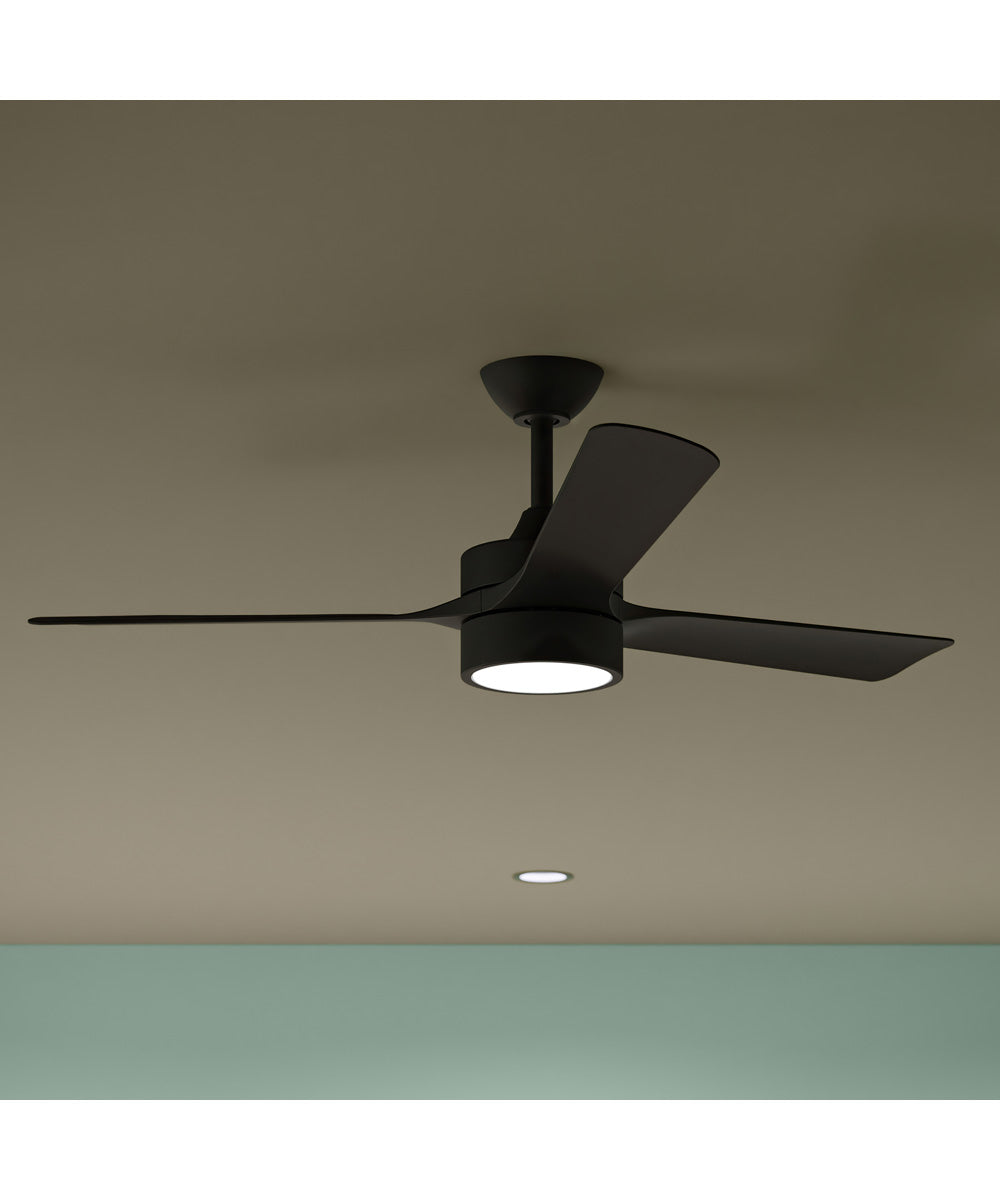 Axion II 52 in. 3-Blade Modern LED Ceiling Fan Matte Black