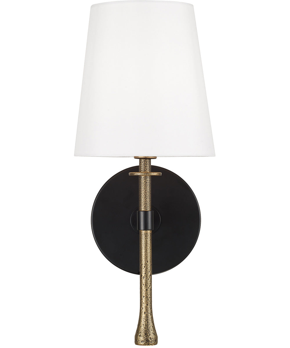 Hollis 1-Light Sconce Matte Black with Hammered Gold