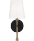 Hollis 1-Light Sconce Matte Black with Hammered Gold