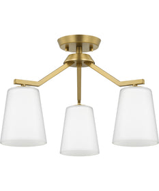 Vertex 3-Light Etched White Convertible Chandelier Brushed Gold