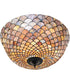 24" Wide Tiffany Fishscale Inverted Semi-Flushmount