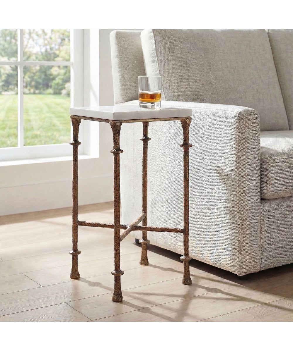 Penelope White Marble Accent Table