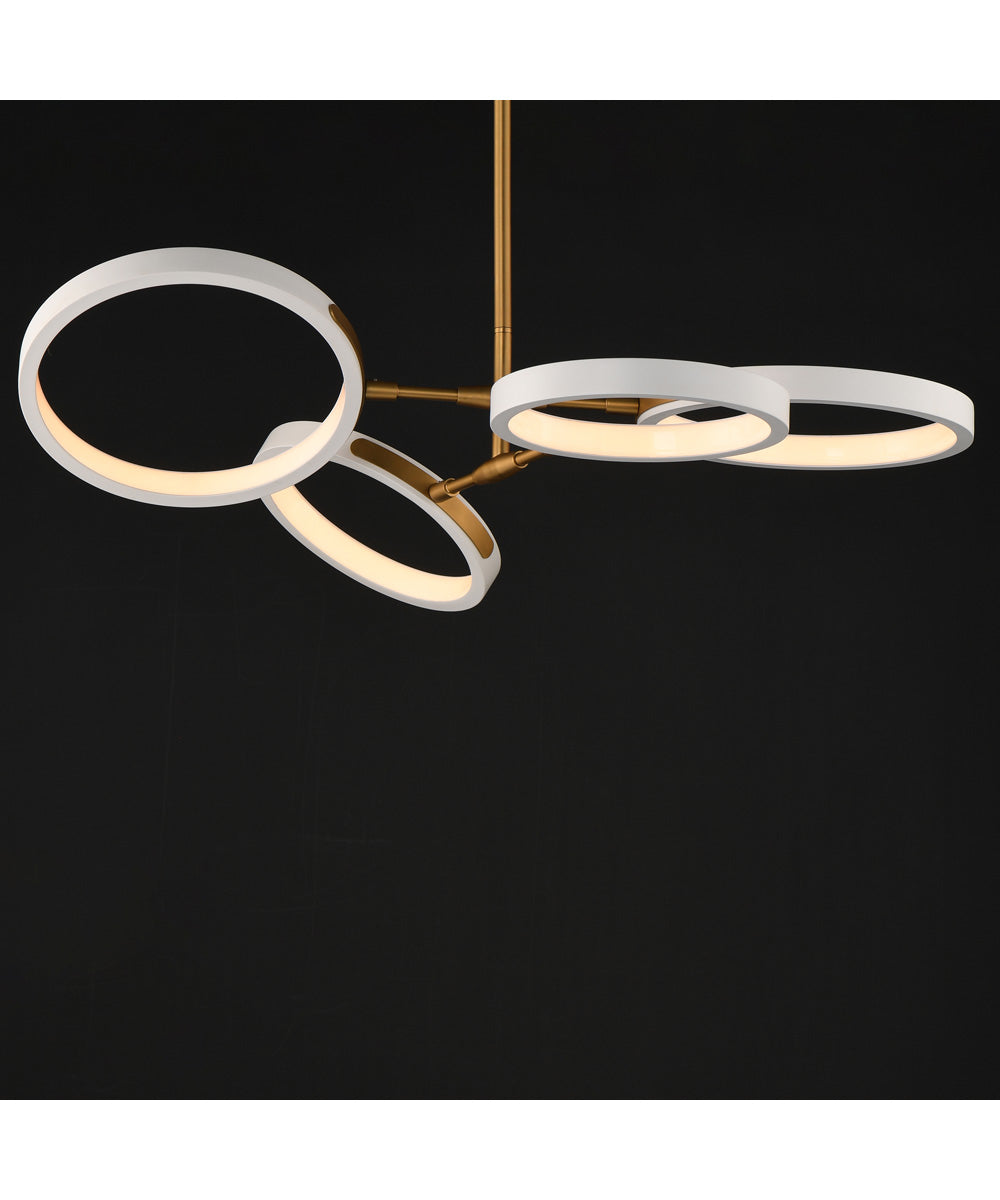 Hoopla 4-Light LED Pendant White/Gold