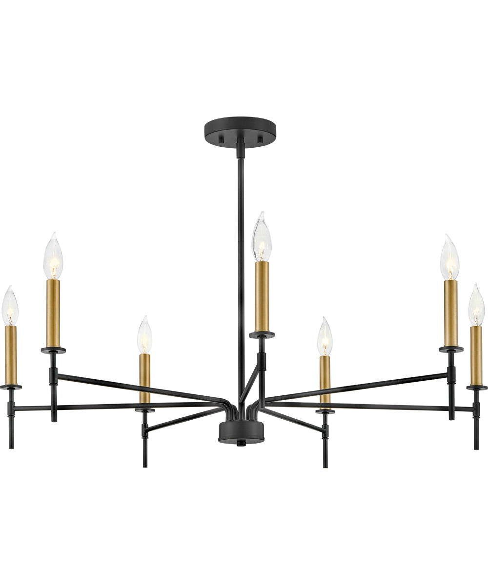 Hux 7-Light Large Single Tier Chandelier in Black