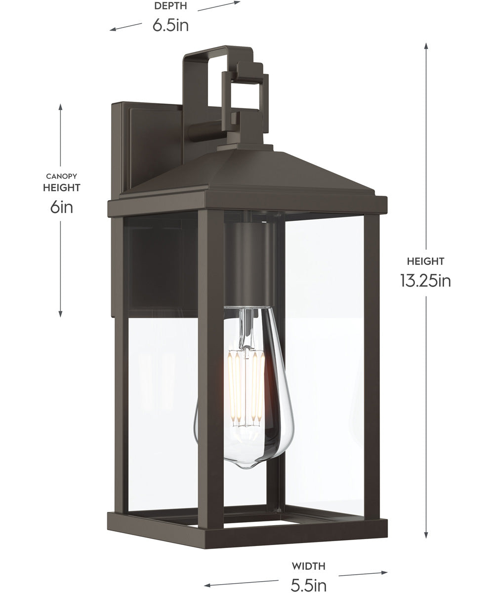 Cantley Medium Outdoor Wall Lantern with Clear Glass Panels Antique Bronze