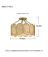 Amalia 3-light Semi Flush Mount Light Gold