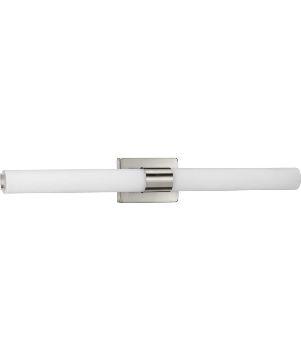 Blanco LED 32" Etched White Glass Modern Bath Vanity Light Brushed Nickel