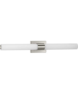 Blanco LED 32" Etched White Glass Modern Bath Vanity Light Brushed Nickel