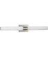 Blanco LED 32" Etched White Glass Modern Bath Vanity Light Brushed Nickel