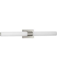 Blanco LED 32" Etched White Glass Modern Bath Vanity Light Brushed Nickel