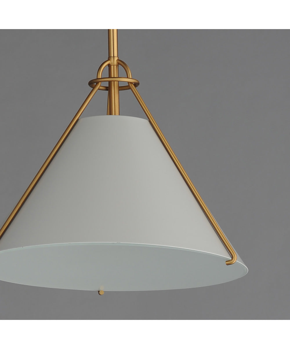 Lucas Single Pendant Light French Gray / Natural Aged Brass