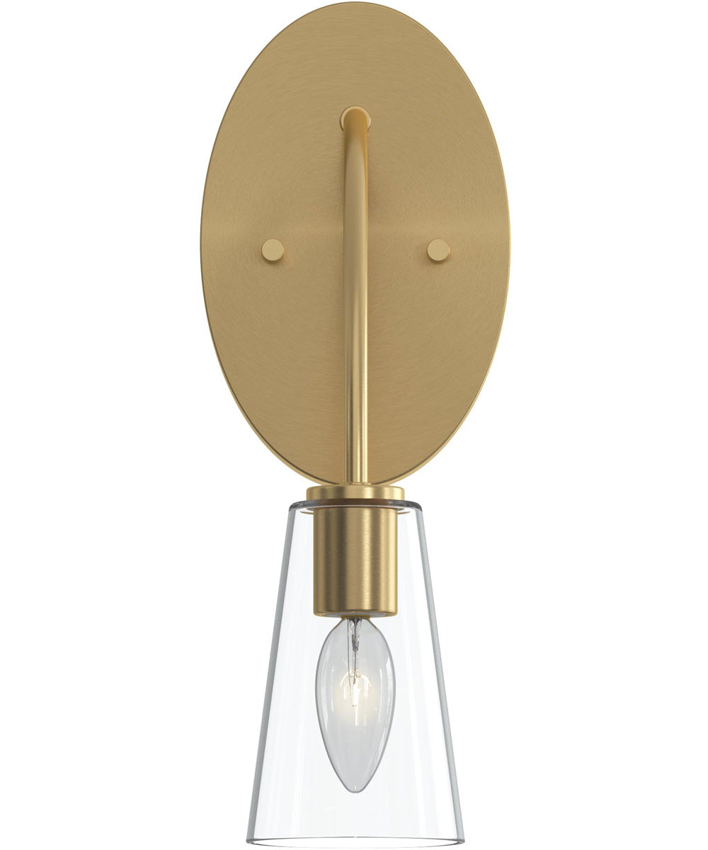 Jheni 1-Light Wall Sconce with Clear Glass Shades Brushed Gold