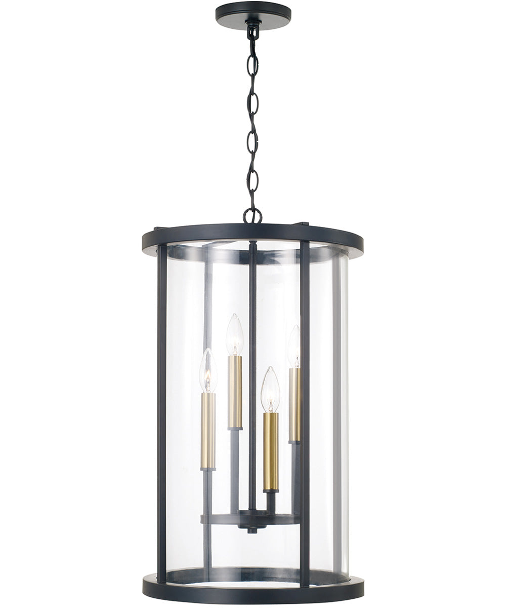 Davis 4-Light Pendant Espresso and Brass