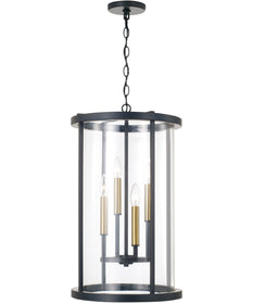 Davis 4-Light Pendant Espresso and Brass