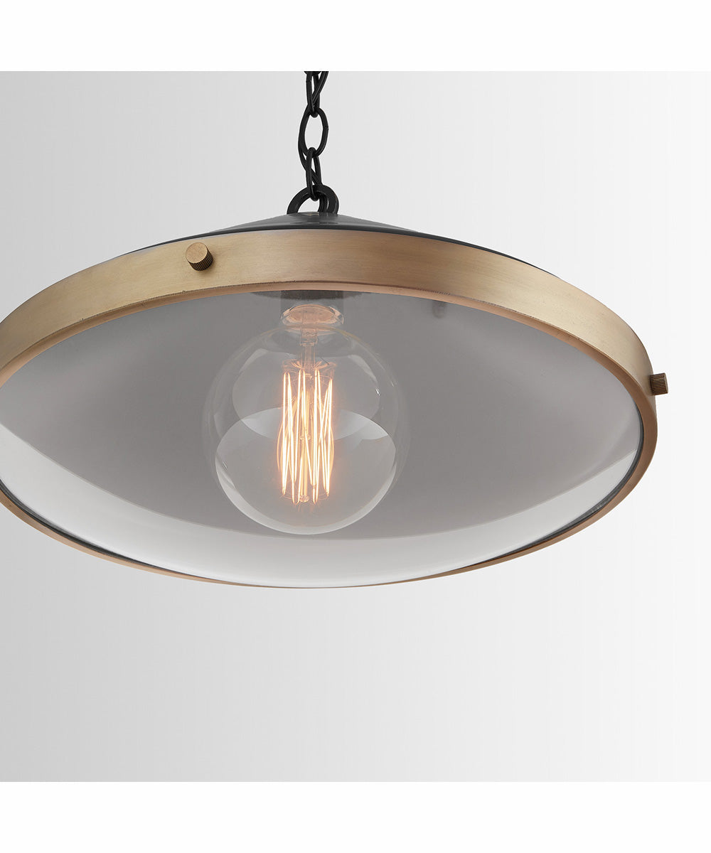 Polaris 1-Light Pendant Aged Brass and Black