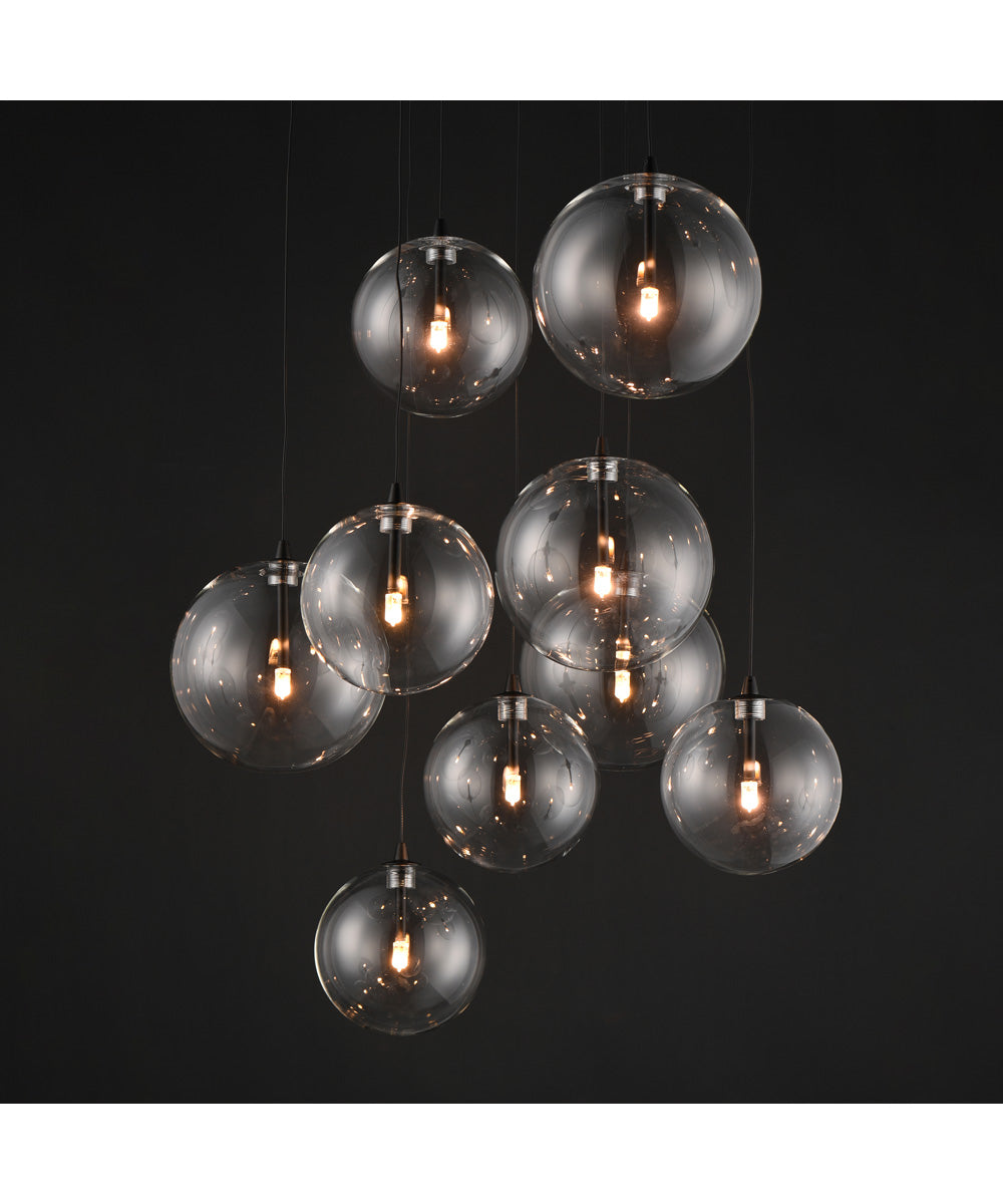 Global 9-Light LED Chandelier Black