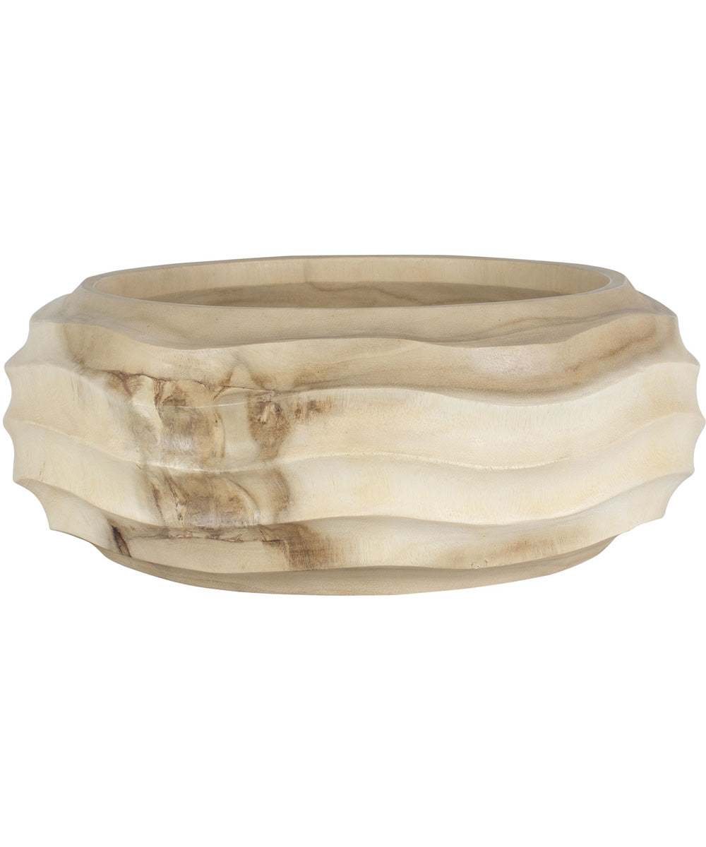 Waveform Bleached Wood Bowl