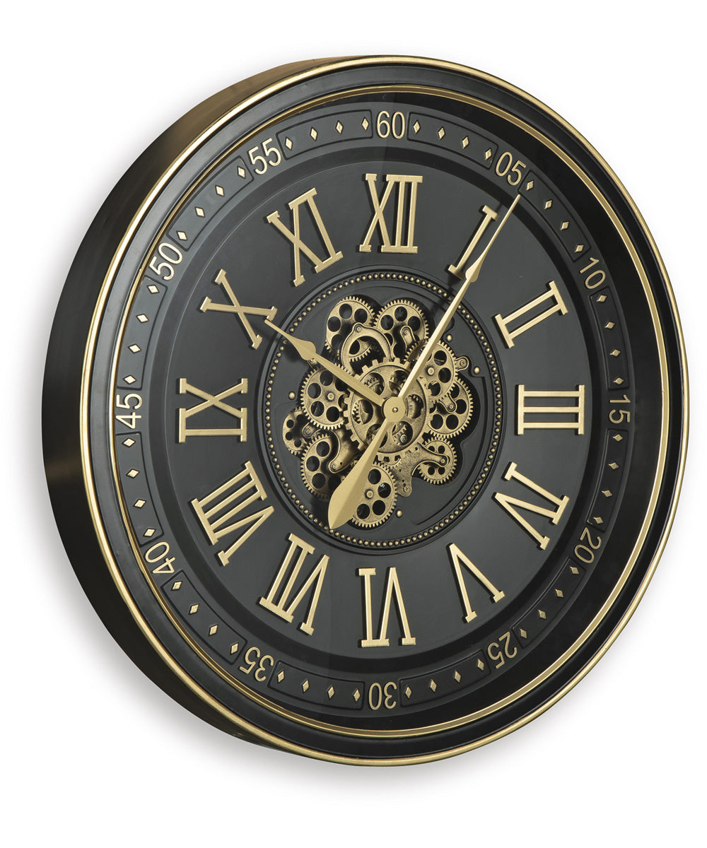 Dairton Wall Clock Black/Gold