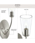 Jheni 1-Light Wall Sconce with Clear Glass Shades Brushed Nickel