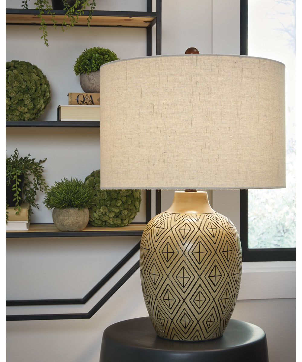 Jairgan Poly Table Lamp Set of 2 Tan/Black