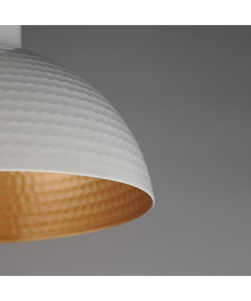 Rockport 12 inch 1-Light Pendant White/Natural Aged Brass