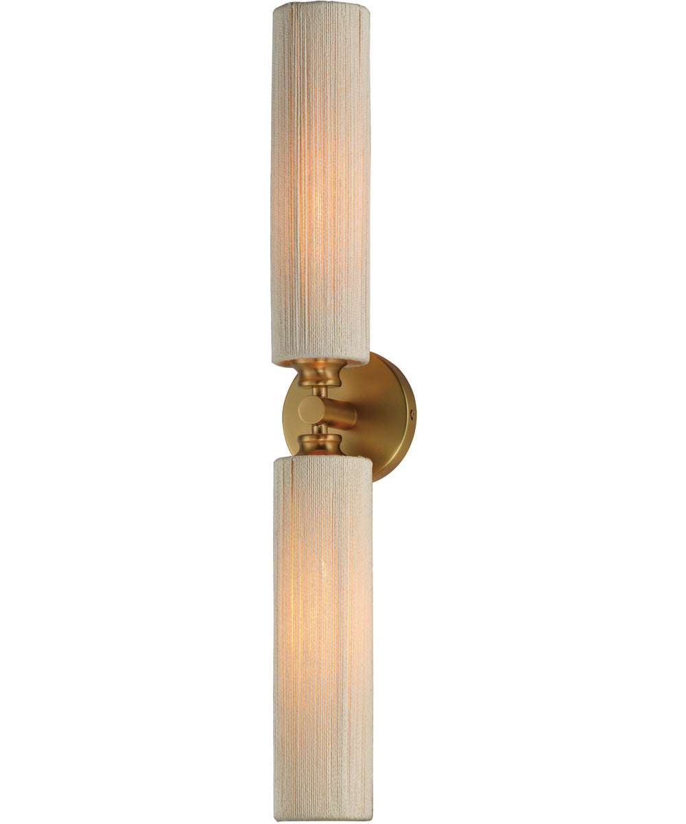 Aveline 2-Light Wall Sconce Natural Aged Brass