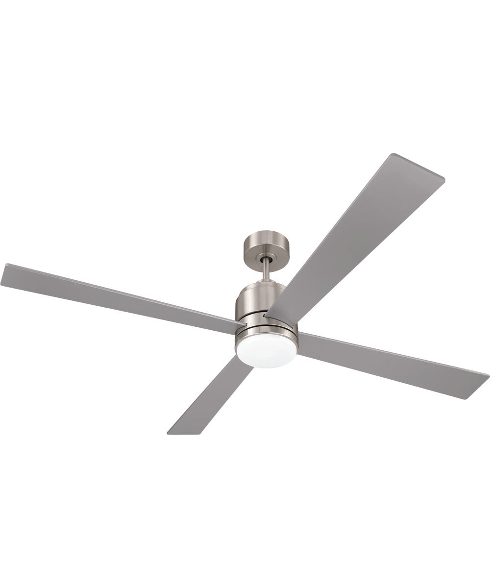McCoy 60" 4-blade ceiling fan with 2-wire HW wall control 1-Light Fan Brushed Polished Nickel