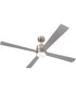McCoy 60" 4-blade ceiling fan with 2-wire HW wall control 1-Light Fan Brushed Polished Nickel