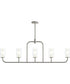 Mack 5-Light Linear Chandelier with Layered Glass Shades Brushed Nickel