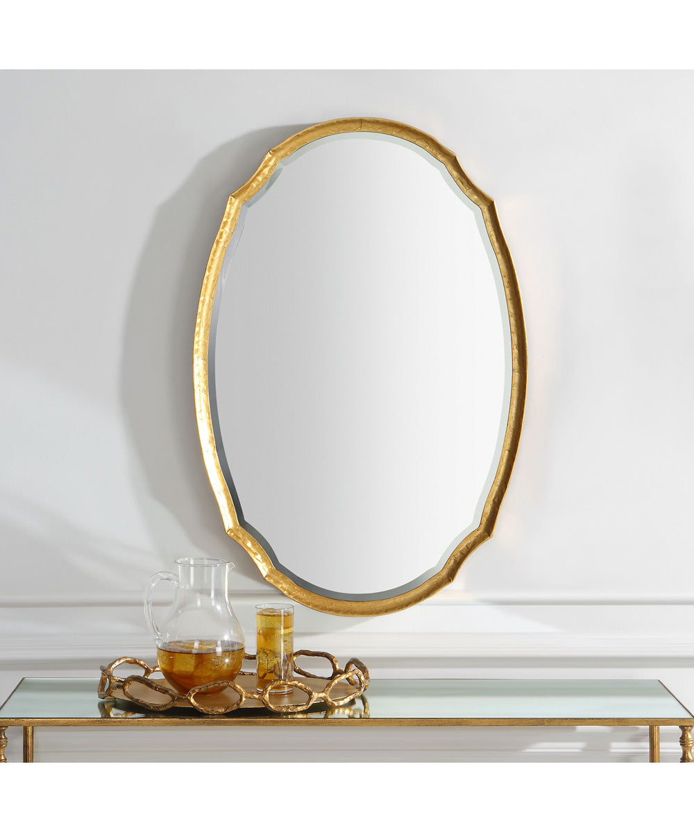 24x36" Wall Mirror Lightly Antiqued Gold Leaf