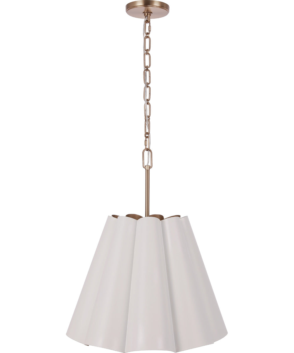 Poppie 3-Light Lighting White/Satin Brass