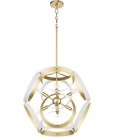 Domain 8-light Pendant Studio White|Aged Brass